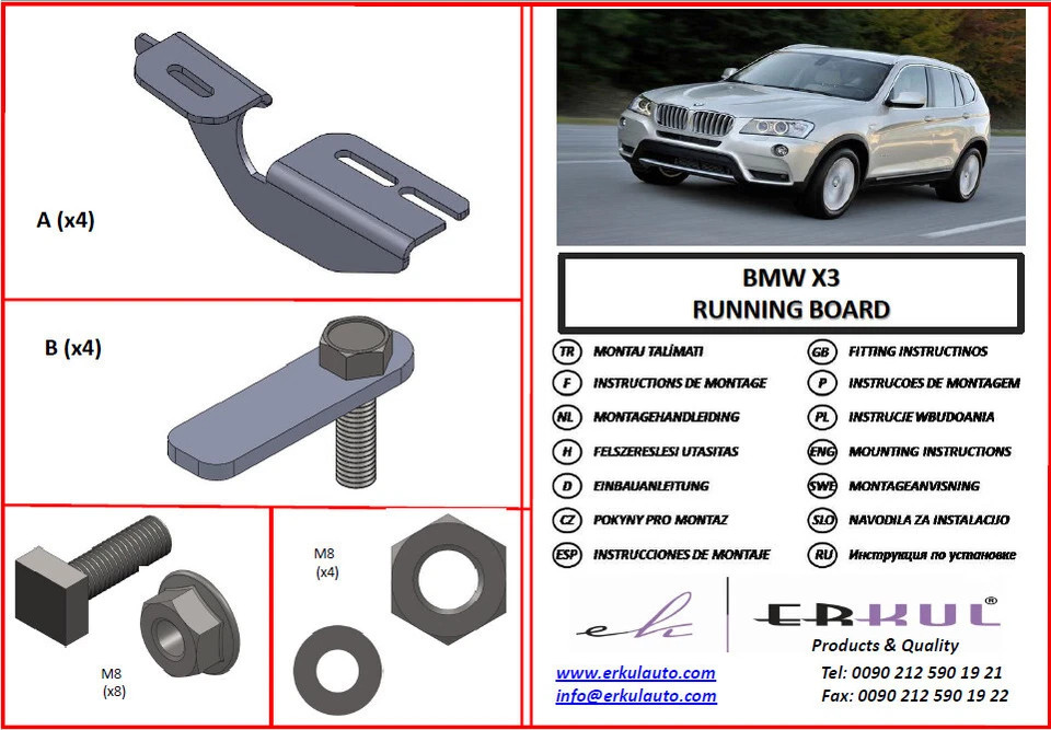 Réparer marche-pied qui bouge sur BMW X3 avec ce kit fixations rigides