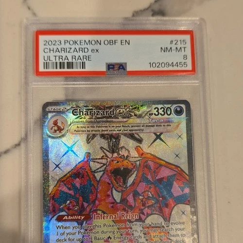 2023 POKEMON OBF EN CHARIZARD EX ULTRA RARE ( PSA NM 8 )