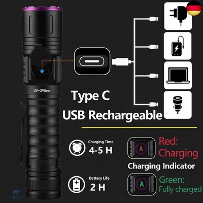 Alonefire SV57 UV Taschenlampe – Wiederaufladbar Via USB-C, 365 Nm, Wasserdicht & Superhell