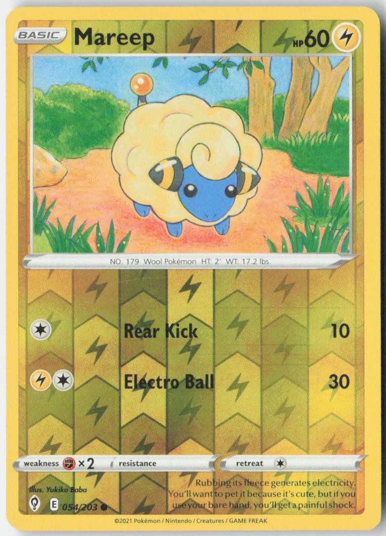 Mareep 054/203 Common Evolving Skies Pokemon Reverse Holo Moderately Played