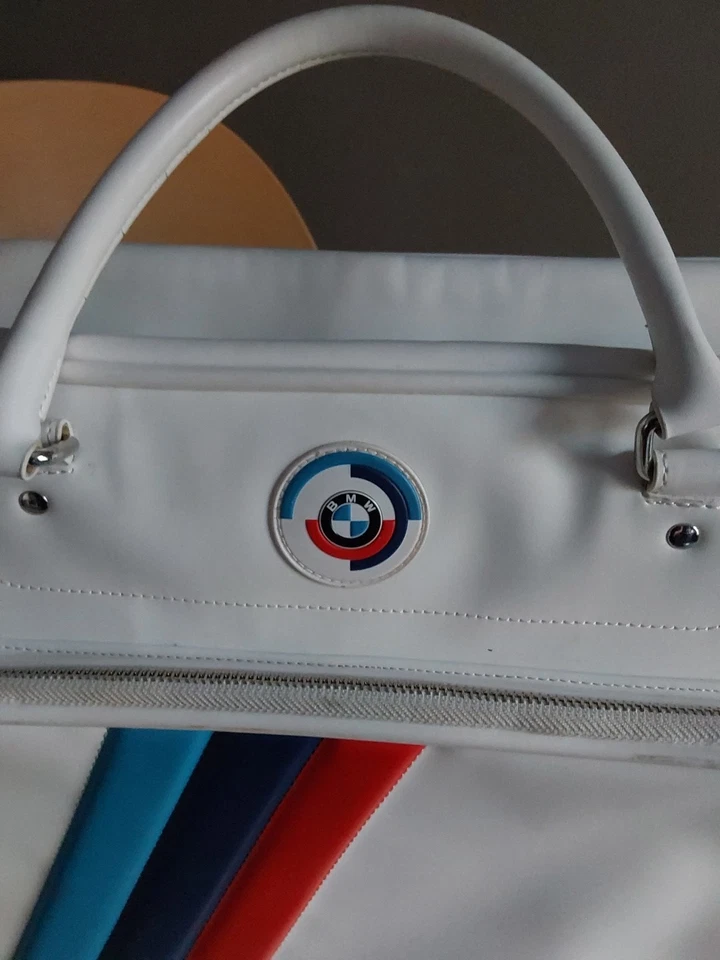 Bolso de lona blanco raro BMW Motorsport Heritage  Foto 3 de 4