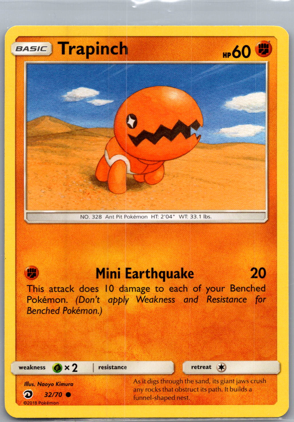 Trapinch Common Dragon Majesty 32/70 NM - Pokemon TCG - Free Ship!