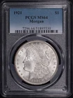 1921 $1 Morgan Silver Dollar PCGS MS64 Uncirculated