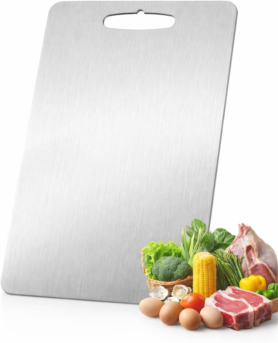 Tagliere in Acciaio Inox Alimentare 304 Certificato per Cucina, Tagliere Acciaio