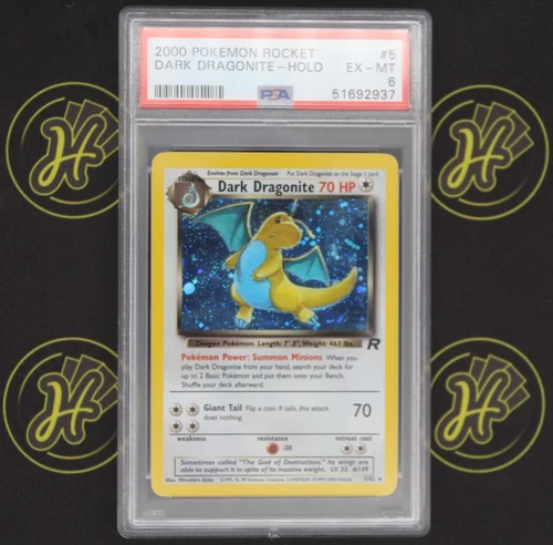 Dark Dragonite 5/82 Team Rocket 2000 WOTC Holo Rare TCG Pokémon Card EX-MT PSA 6