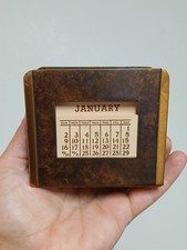 Antique 1940s Silver Crest Bronze Desk Calender Set (Complete)