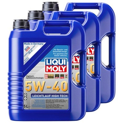 Motoröl Leichtlauf High Tech 5W-40 LIQUI MOLY 3 X 5 Liter für Audi BMW Citroen