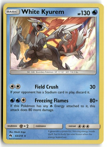 Holofoil White Kyurem 63/214 LP SM - Lost Thunder