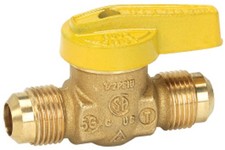 Homewerks VGV1LHT3B Premium Gas Valve x Flare, Brass, 1/2-Inch, 0.5-Inch