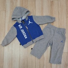 Jordan Hoodie  Pants Set   Blue Gray, Size 18M