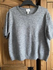 LADIES H&M  GREY SHORT SLEEVES CREW NECK JUMPER SIZE  XL  EXCELLENT CONDITION ⭐
