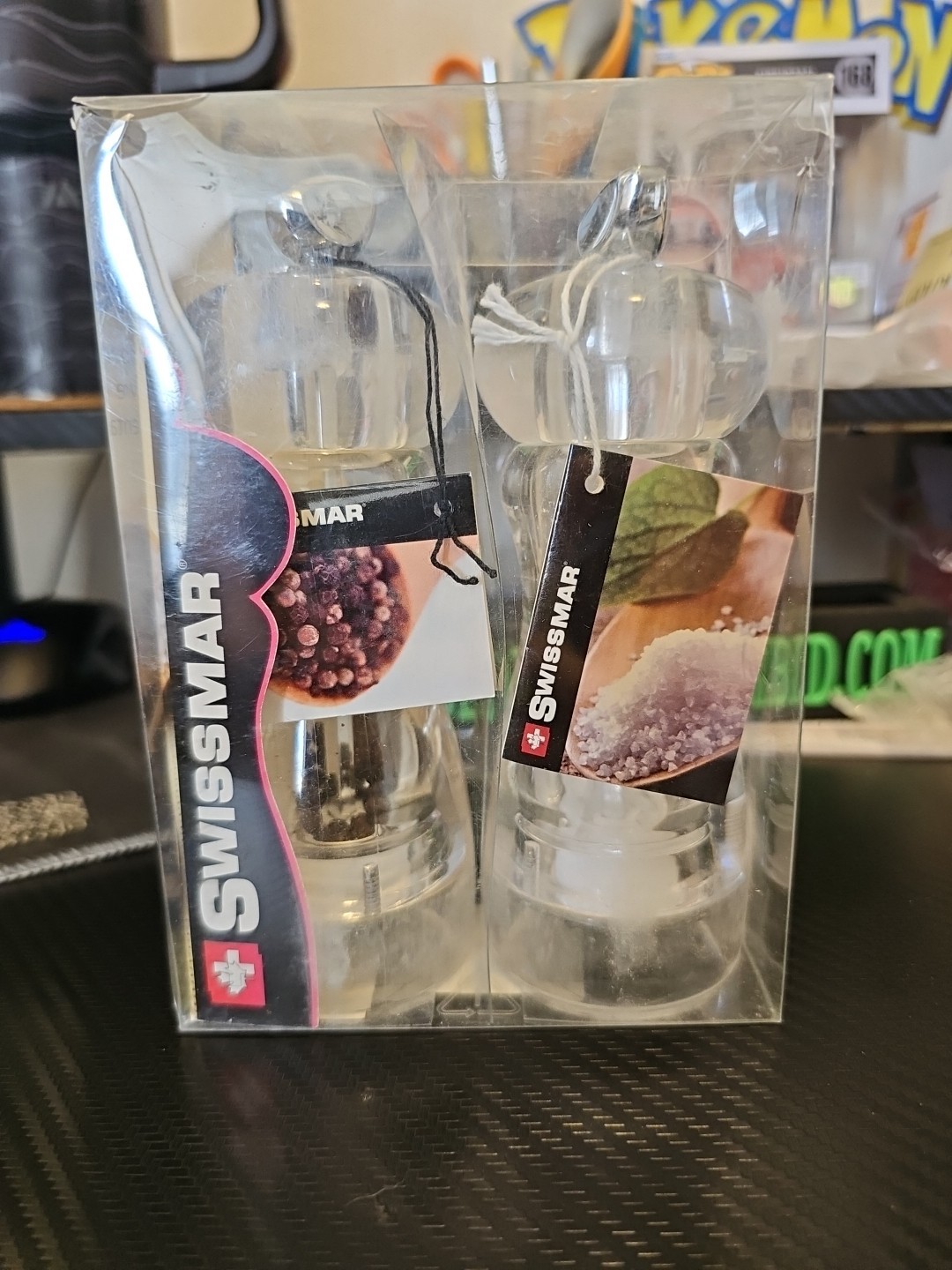 Swissmar Alice You and Me Acrylic Pepper and Salt Mill Set, 6 Inch Clear