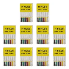 SANDENT Dental Endo Root Canal Files Hand Use H-Files Stainless Steel 25mm DL