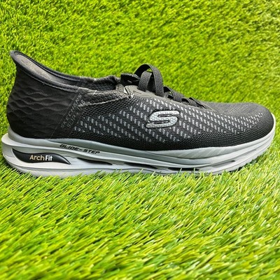 Skechers Arch Fit Orvan Drex Mens Size 8EE Black Athletic Slip On Shoes Sneakers