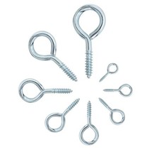 SCREW IN EYE HOOKS 25 30 35 40 45 55 65 75 100mm ZINC BZP SMALL LARGE ALL SIZES