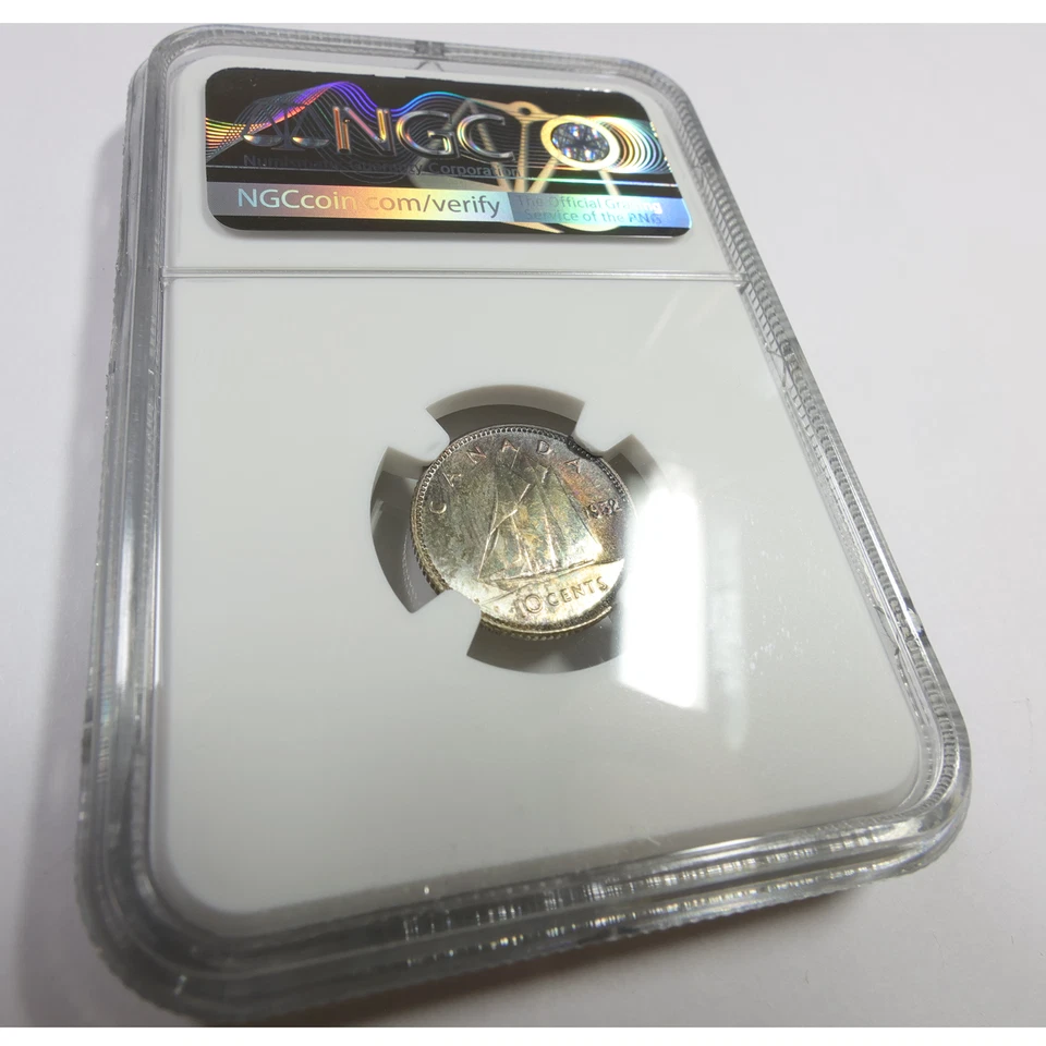 1952 NGC MS65 - Canada Toned Silver Ten Cent 10c Coin #57997A - Image 4 of 4