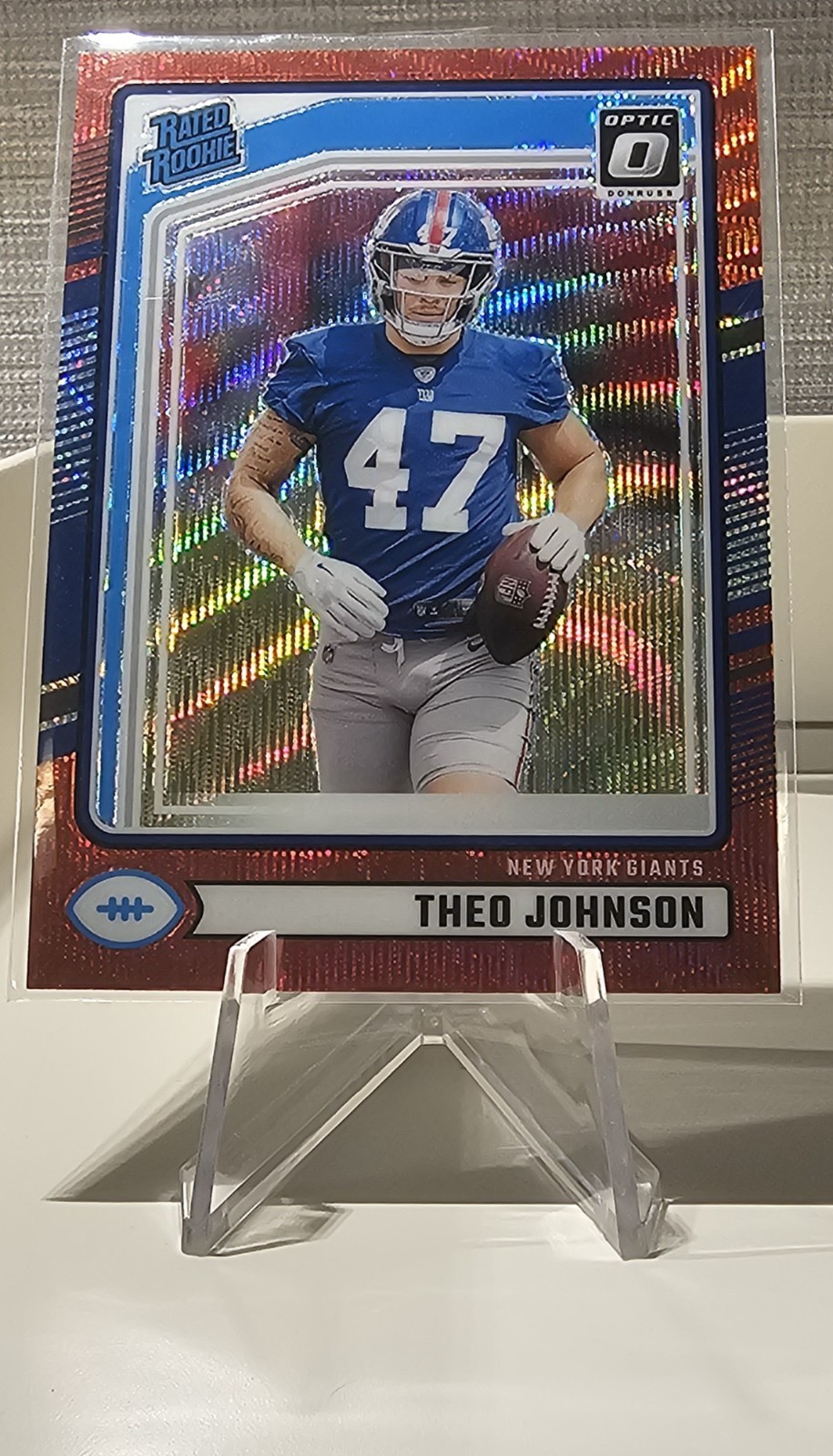 2024 Panini Donruss - Rated Rookie Theo Johnson #357 Optic Preview Red Wave NM