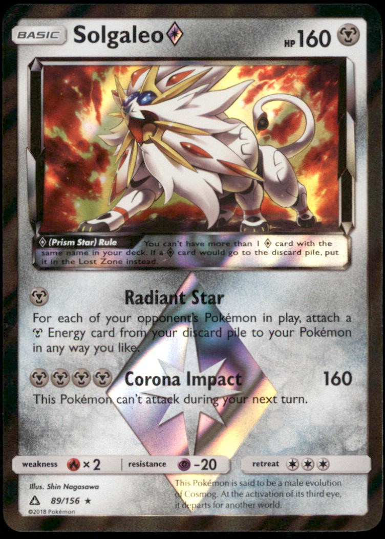 Solgaleo ◇ 89/156 Prism Star Rare Ultra Prism Pokemon Holo Near Mint
