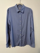 Rhone men s blue/white striped long sleeve button up shirt Medium Performance