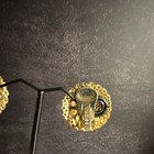 Vintage Weiss Gold Tone Purple And Magenta Clip On Earrings — photo 3