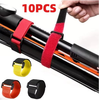 10PCS Fishing Rod Tie Straps Hook Loop Wrap Band Reusable Rod Holder Belt
