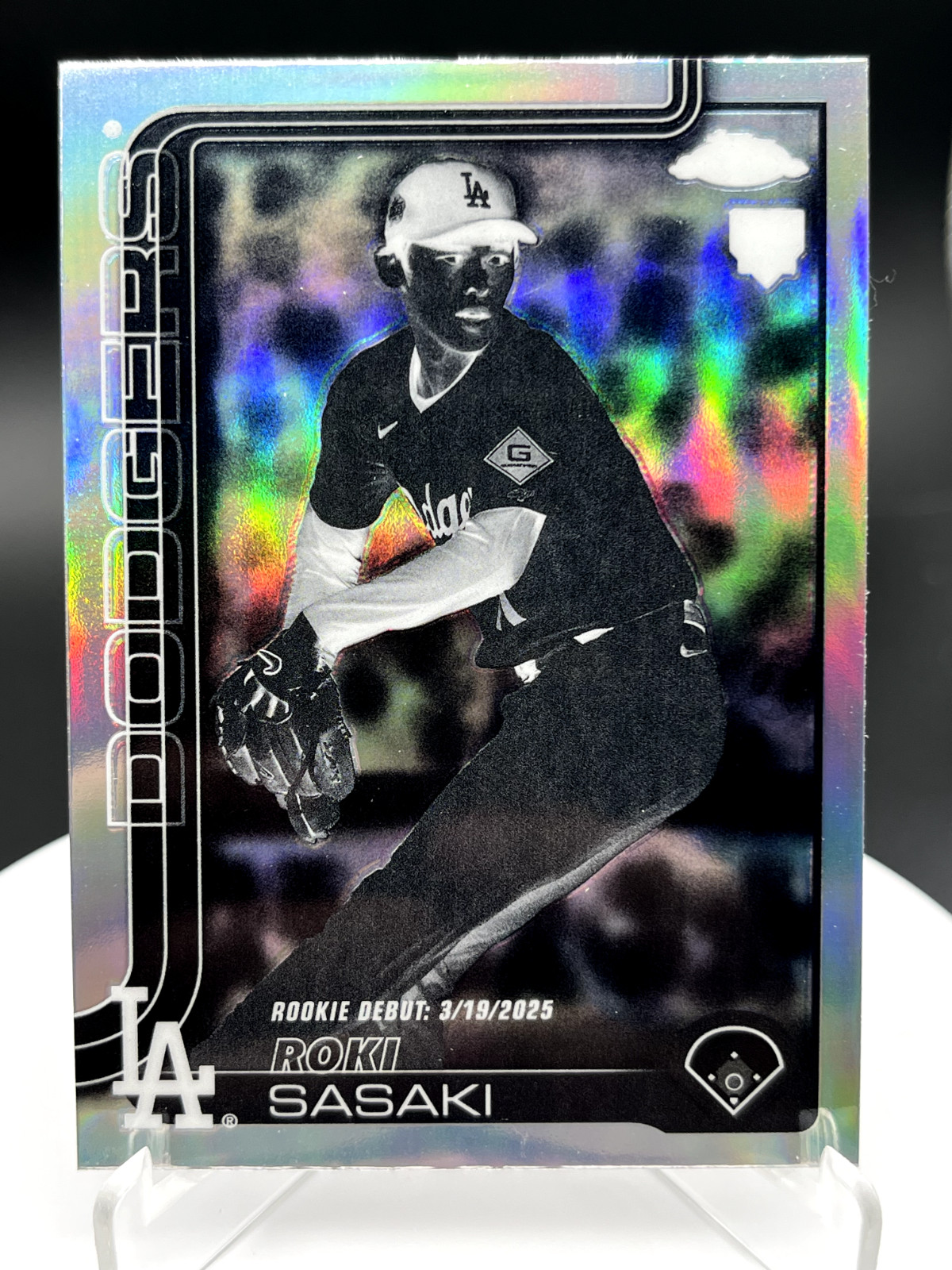 Roki Sasaki 2025 Topps Chrome Update #USC73 Negative Refractor (RC) Dodgers