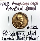 1942 American Cent Beautiful AU Red Brown Lincoln Wheat Philadelphia Mint