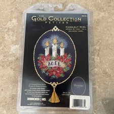 Dimensions Gold Collection Petites Candlelit Noel Ornament Cross Stitch Kit 8678