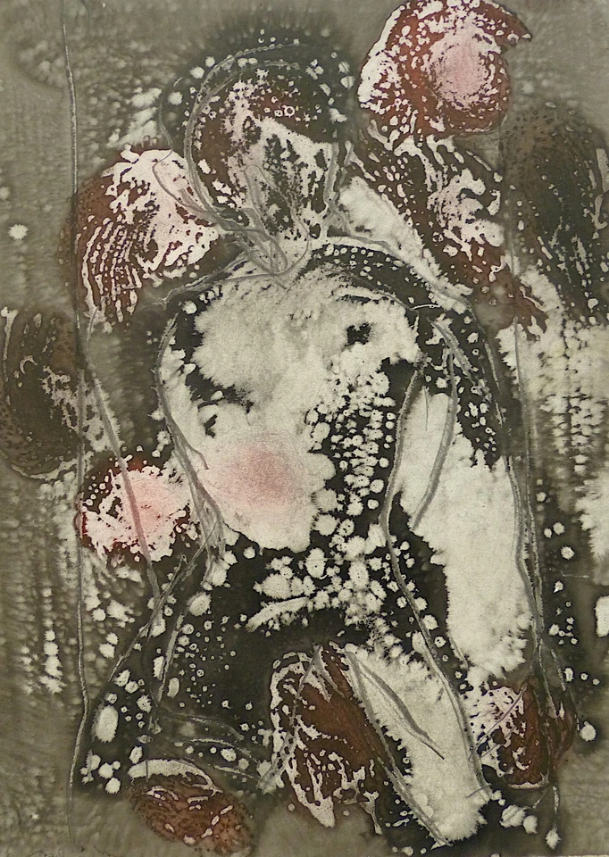 FREIER KÖRPER original-Kunst grosse Zeichnung abstrakt Malerei Aquarell BELAUBRE - Bild 1 von 1
