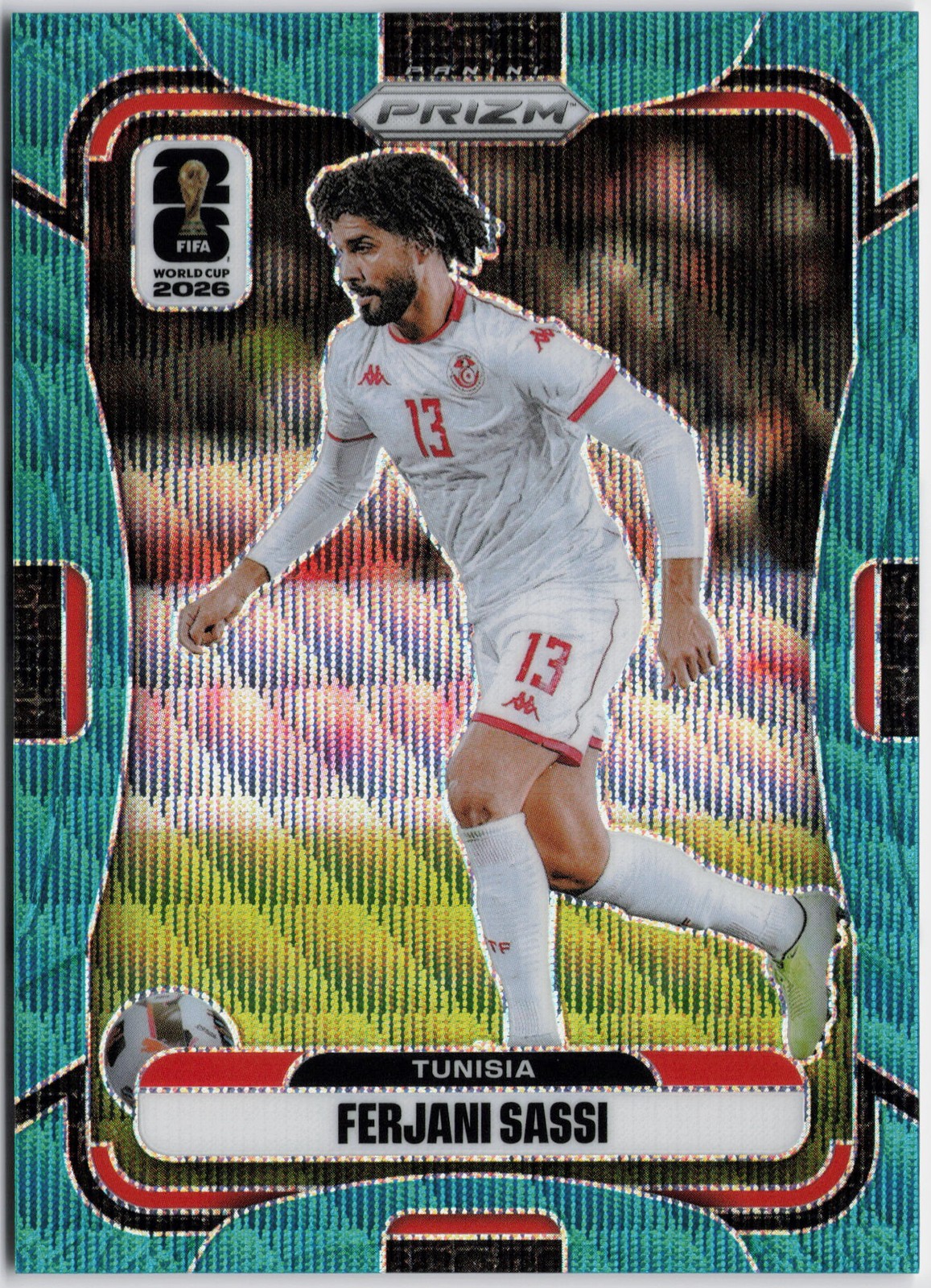 2026 Panini Prizm FIFA World Cup #425 Ferjani Sassi Teal Wave Prizms #/99