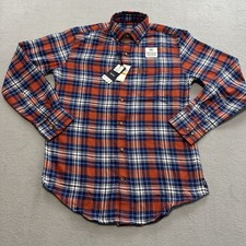 IZOD Men Plaid Flannel S Red Blue Long Sleeve Button Down Temp Regulating NWT