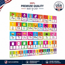 16-Piece Alphabet Letters Line Bulletin Board - Bright Classroom Decor for Kids