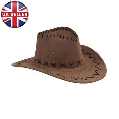 Cowboy Western Set Leather Hat Red Bandanna Gun with Holster