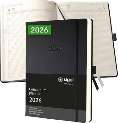 SIGEL C2604 Planungsbuch XXL, Terminkalender 2026, A4+, 1 Tag = 1 Seite B-Ware