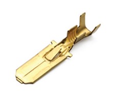 6.3mm Brass Male Blade Crimp Terminals with locking tab, 1.0-2.5mm2 cable. MBT22