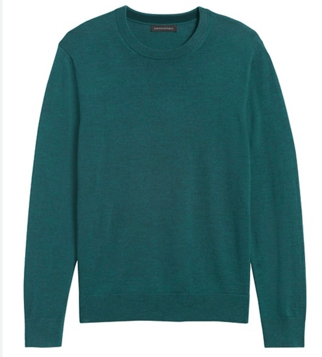 Banana Republic teal merino wool crewneck sweater XS