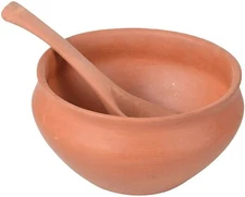 Bowl with Spoon Handmade Clay Soup Bowl Reusable Bowl Set 250ml