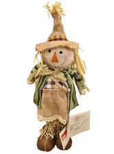 Standing Scarecrow Girl w/ Welcome Sign 18" Tabletop Decor Fall Autumn NEW