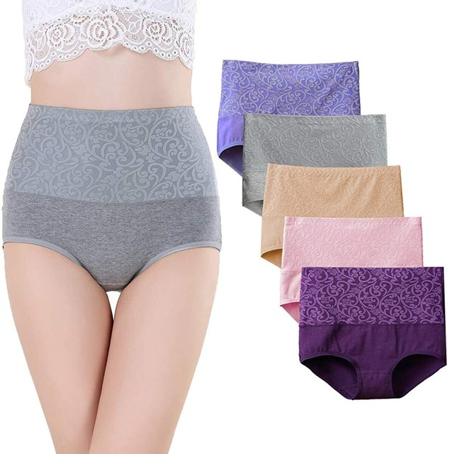 Senllori Women Cotton Underwear Brief High Waist Tummy Control Panties for Women