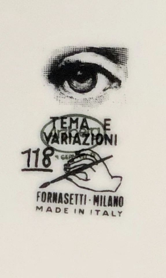 Placa de pared FORNASETTI auténtica vintage TEMA E VARIAZIONI #118 Foto 4 de 4
