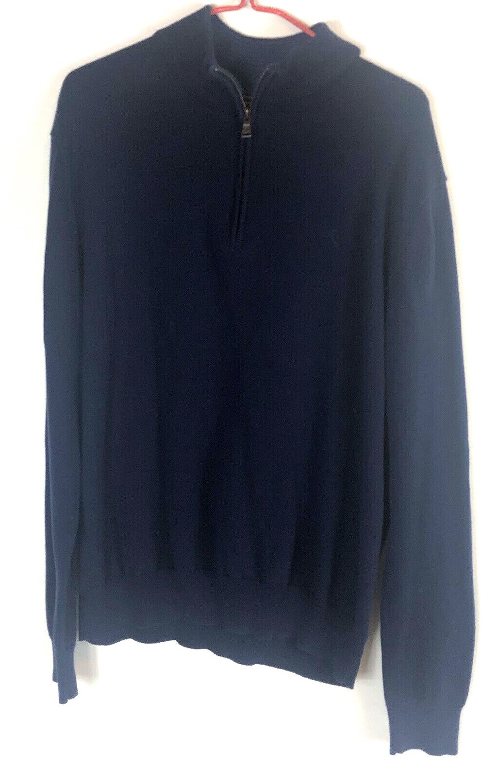 Men's Express Basic Solid Navy Blue Quarter Zip L… - image 1