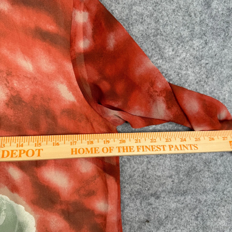 Citron Santa Monica Tunic Top Kimono Shirt Button Up Floral Silk Womens M - Image 4 of 4