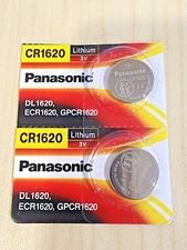 2 x  CR1620 3V Lithium Battery Coin Cell  ECR1620 DL1620 EXP. 12/2034