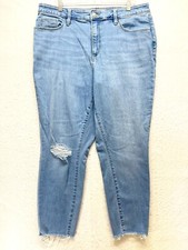 Ava  Viv Skinny Crop Jeans Women's Size 18 - Light Wash Raw Hem High Rise