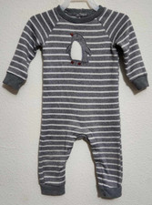 Just One You Infant 12 Months Long-Sleeve 1 Piece Pajamas Penguin Print