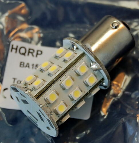 4 Ampoules LED HQRP 3W BA15s 33 LEDs - Blanc Froid 6000K, 12-24V