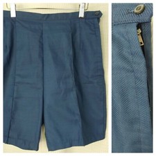 Vintage Navy Blue Fitted High Waist Shorts 30" Waist 6" Inseam Size 10 