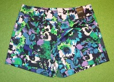 New York Company Womens Floral Shorts NY C Cotton Stretch, Size 0 NEW, Reg 37