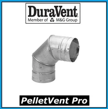DURAVENT PELLETVENT PRO Pipe 3" Diameter 90 Degree Elbow #3PVP-E90 PELLET PIPE