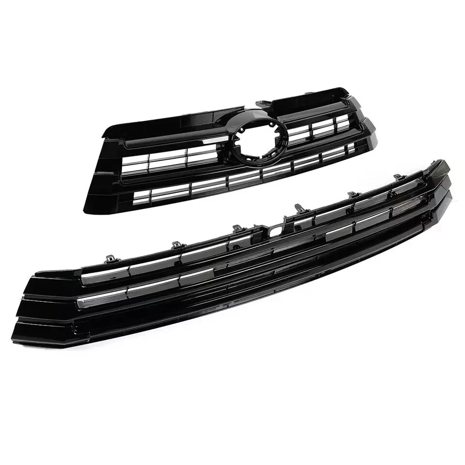 NUEVO para TOYOTA HIGHLANDER 2017-2019 parachoques delantero negro par de montaje de rejilla Foto 2 de 2